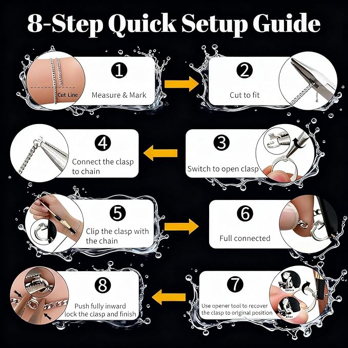 omifora Permanent Bracelet Kit with Ring-Shaped Clasp,DIY Romantic Infinity Jewelry for Couples,Friends & Family,Gift for Anniversaries,Mother’s Day & Birthdays(Black&Silver)