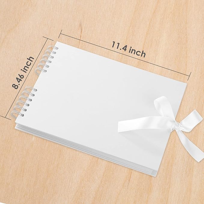 Gotideal 80 Pages Scrapbook Album with 10 Metallic Markers, Craft Paper Photo Album for Wedding and Anniversary, Family DIY Scrapbook Accessories with Scrapbooking Stickers Corners(White)…