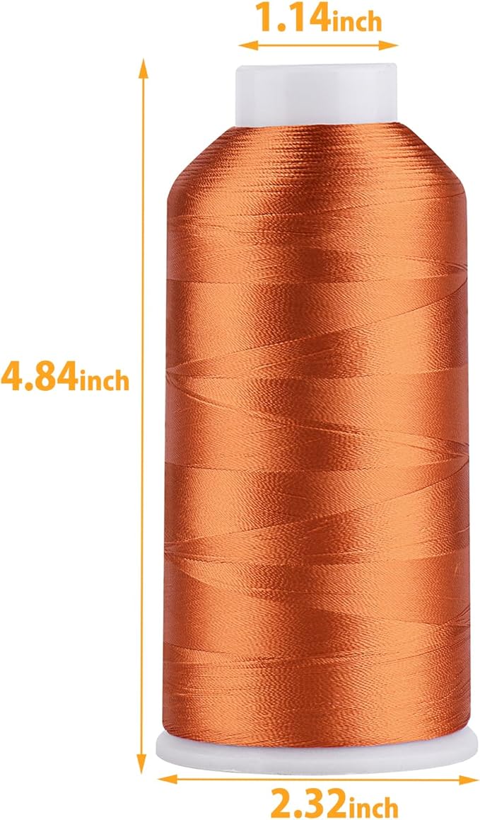 Simthread Rayon Embroidery Thread 5500 Yards, 40wt 100% Rayon Viscose for Commercial and Domestic Machines - Pumpkin 1078