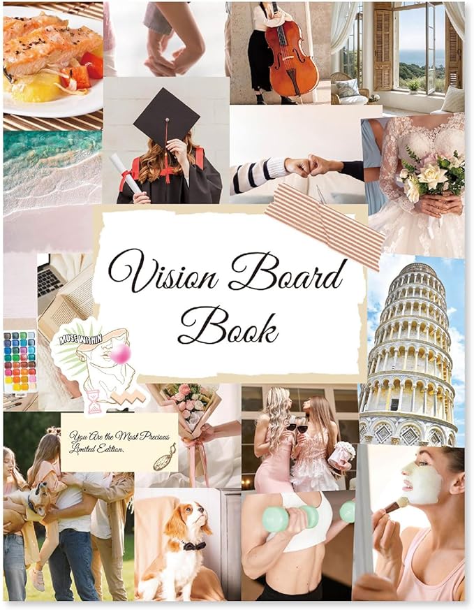 ANERZA 1100+ Vision Board Book, Vision Board Supplies for Women, Vision Board Clip Art Book, Vision Board Pictures and Quotes, Scrapbook Kit and Collage Book Magazines, Inspire and Create Life Goals
