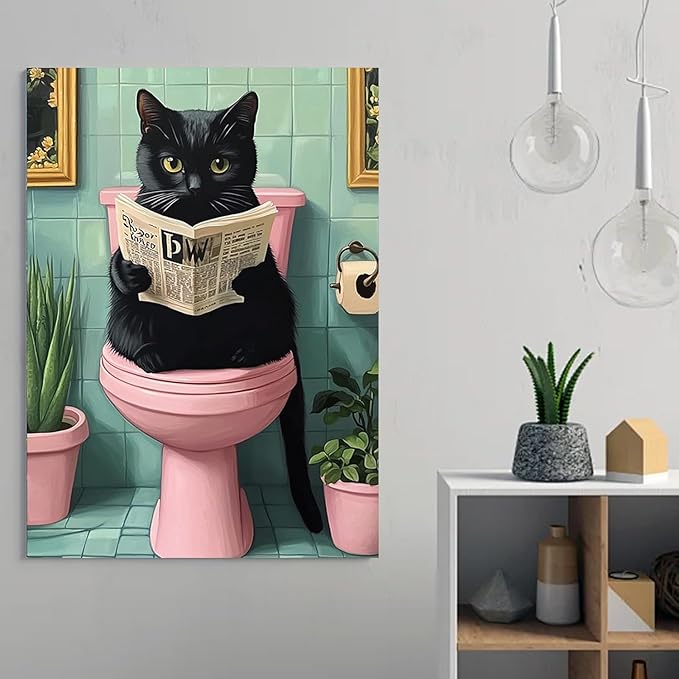 ARPADAMO cat Diamond Art Kits for Adults,5D Diamond Painting DIY Black Cat Diamond Art Diamond Painting Kits for Adult,Round Full Drill Diamonds, Diamond Art Kits for Home Decor-12x16inch