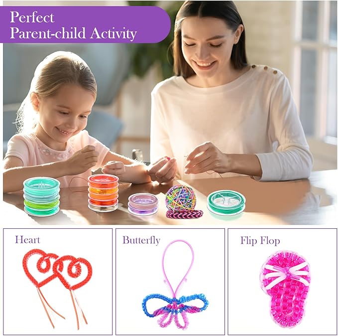 Lanyard String Kit 48 Rolls Gimp Plastic Lanyard String for Bracelets Keychain DIY Crafts with Key Chain Rings, Snap Clips, Open Rings, Lobster Clips Gimp Bracelet Making Kit (5.5 Yards)