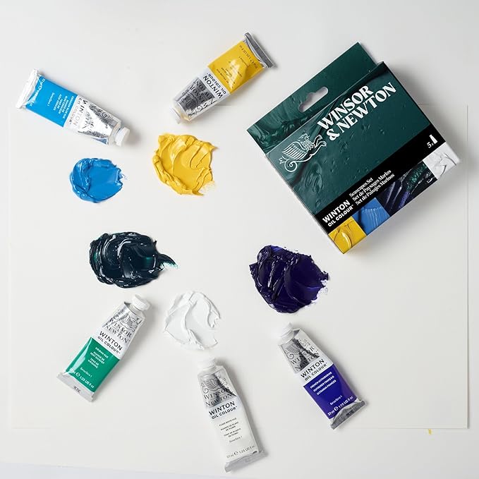 Winsor & Newton Winton Oil Color Paint Set, Seascape, 5 x 37ml Tubes