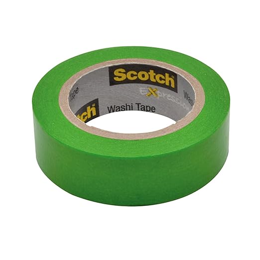 Scotch Expressions Washi Tape, Arts and Crafts Tape, .59 in x 393 in, Green, 6 Rolls
