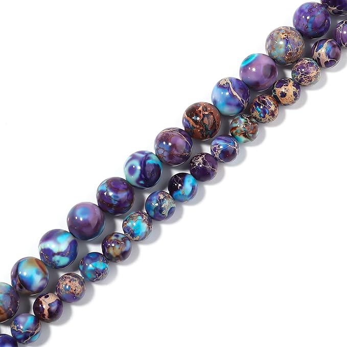 youngbling natural gemstone beads for jewelry making,10mm sea blue imperial jasper polished round smooth stone beads,genuine real stone beads for bracelet necklace 15 inch