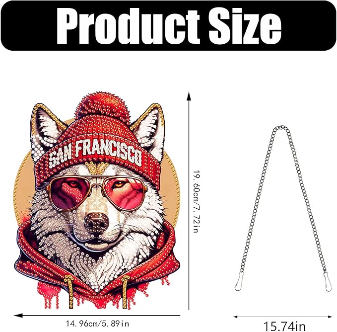 DIY Diamond Art Hanging Kit for Adult,Acrylic Diamond Art Painting Window Pendants Home Garden Wall Hanging Kits Hanging Ornament,Football Style (San Francisco Red)