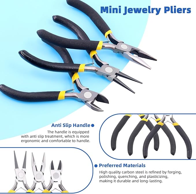 Glarks 951Pcs Making Supplies Kit with Jewelry Tools, Includes Pliers, Jewelry Wires, Jewelry Findings for Jewelry Making and Repair
