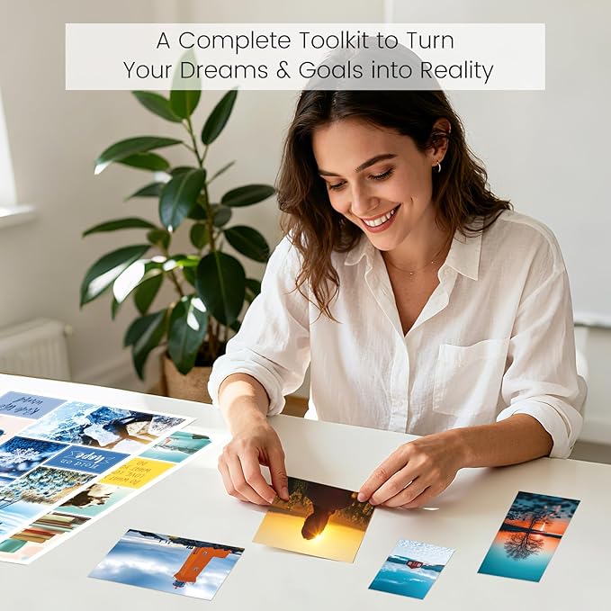 Sawnfay Vision Board Book - 2026 Vision Board Sticker Book, with Motivational Images & Quotes, Vision Board Kit & Supplies for Women, Travel