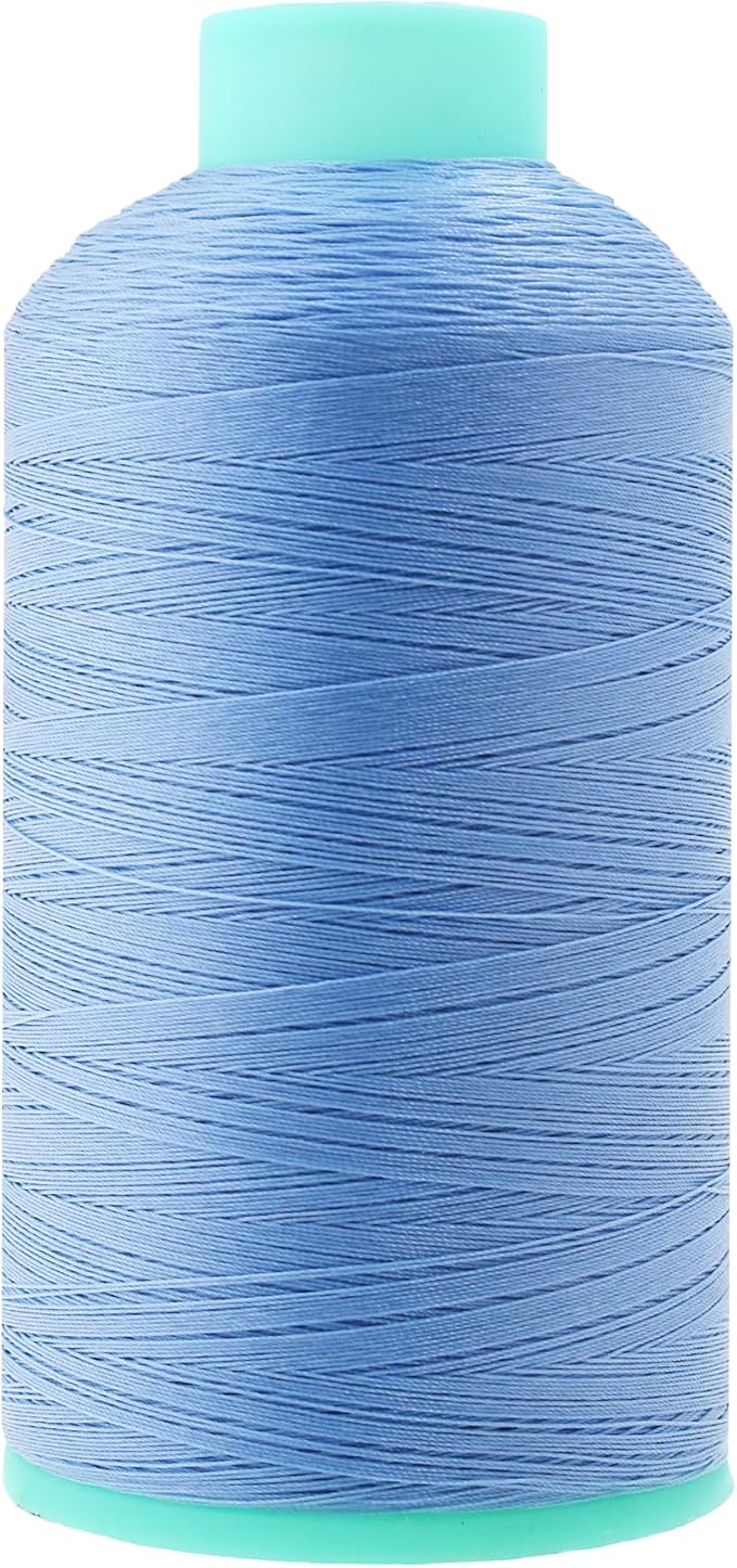 Mandala Crafts Size 46 210D T45 Bonded Nylon Thread - Light Blue 2843 YDs Tex 45 Heavy Duty Sewing Threads for Leather, Jeans, Weaving, Outdoor Marine Upholstery