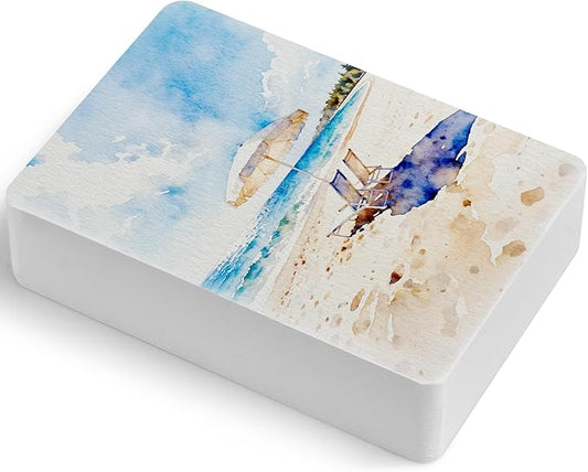 Lightwish 60 Sheets Mini Watercolor Sketchbook Cold Press 300gsm/140lb, Travel Size Portable Tearable Square Painting Notebook, Square Watercolor Sketch Book Art Paper 3.5 x 5.1 inch