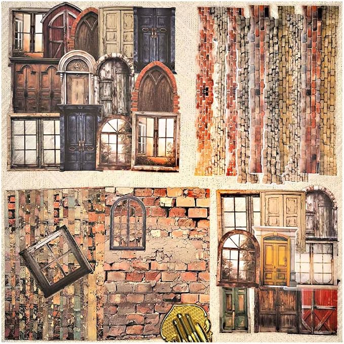 Vilikya 90Pcs Cottagecore Window Frame Stickers for Junk Journal Vintage Cutouts Scrapbook Stickers for Journaling Supplies, PET Stone Sticker & Wall Decoupage Paper for Collage Bujo DIY Craft Planner