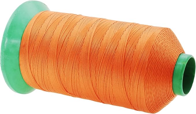 Mandala Crafts Size 138 420D T135 Bonded Nylon Thread - Orange 1250 YDs Tex 135 Heavy Duty Sewing Threads for Leather, Jeans, Weaving, Outdoor Marine Upholstery