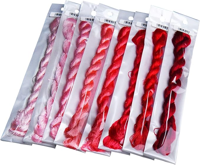 Natural Silk Thread, Handmade Embroidery Thread, 8 Colors, 110m Each, Mulberry Silk Floss for Hand Embroidery, Fine Detailed Needlework, Luxury Embroidery Threads Set（11）