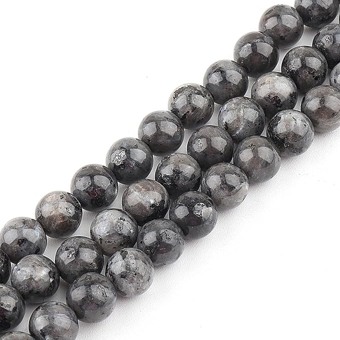 6mm Natural Stone Beads for Jewelry Making - Gemstone Round Loose Beads for Bracelets(58-62pcs, Black Labradorite)