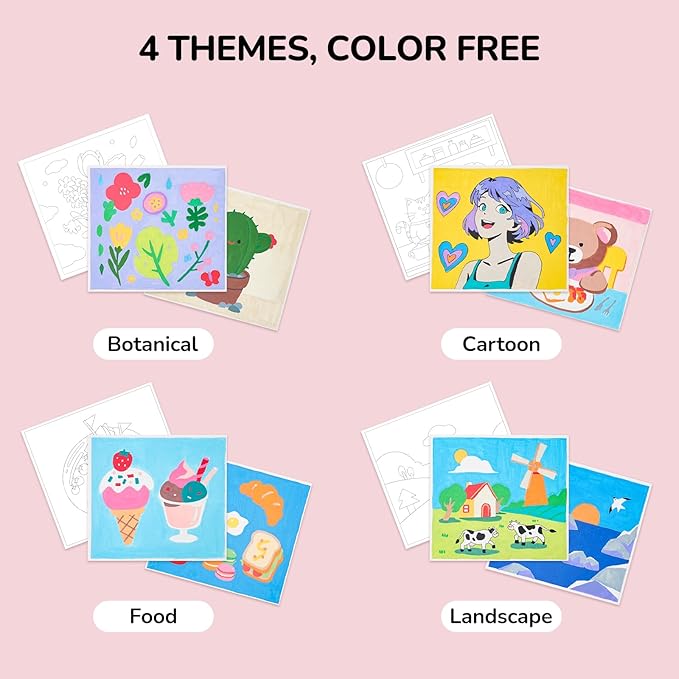 Jootle Coloring Books for Adults Relaxation,23 Sheets (5.9''*6.5'') No-Bleeding Watercolor Coloring Books for Acrylic Marker,150lb(300gsm) Acid-Free 100% Cotton Paper