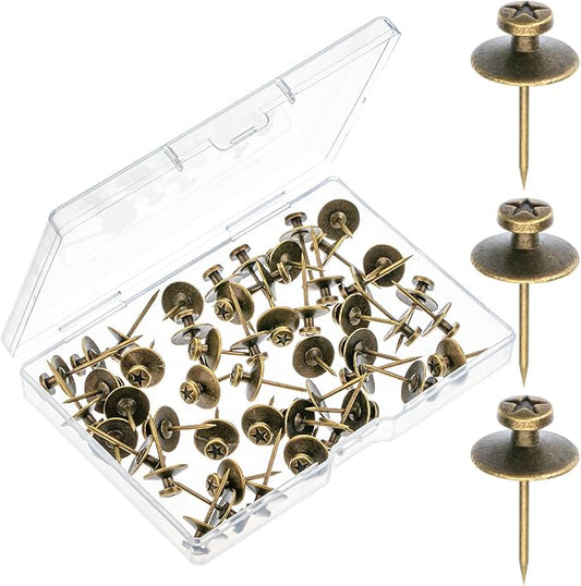 Mr. Pen- Double Headed Picture Nails, 50 Pack, Bronze, Tacks for Wall Hangings, Pins, Thumb Tacks, Picture Hangers