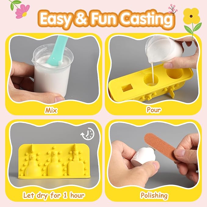 DIY Mini Plaster Flower Vase Craft Kit – 3D Painting & Flower Arranging Toy for Kids – Creative Arts and Crafts Set for Girls Ages 3-8, Preschool Art Gift