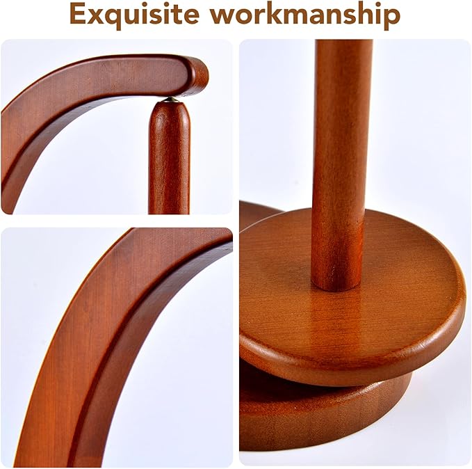 ULOI Crochet Yarn Holder - Upgrade with Crochet Accessories Storage Attachment, Magnetic Wooden Yarn Storage for Knitting Accessories, Perfect for Crocheting and Knitting Projects, Mahogany Finish