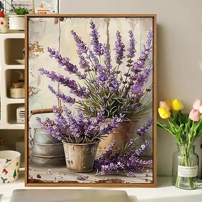 hkejoi Paint by Numbers Kit for Adults Flowers, Flower Paint by Number for Adults, Painting by Number DIY Crafts Acrylic for Gift Home Decor 16x20 in