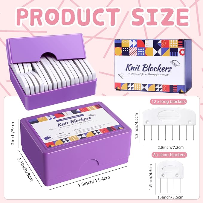 20 Pcs Knit Blocking Pins Knit, Knit Blockers Combs for Blocking, Knitting Pins Kit Knitting Tools Knitter Crochet Sewing Lace or Needlework Projects Tools Device