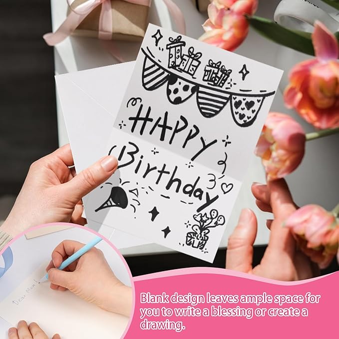 LUNARM 50 Sets Blank Watercolor Cards with Envelopes, Heavyweight 5x7 Inch 140lb/300GSM Greeting Card Paper for Wedding Invitation, Notecards, Painting cards and Thank-You Cards DIY Craft