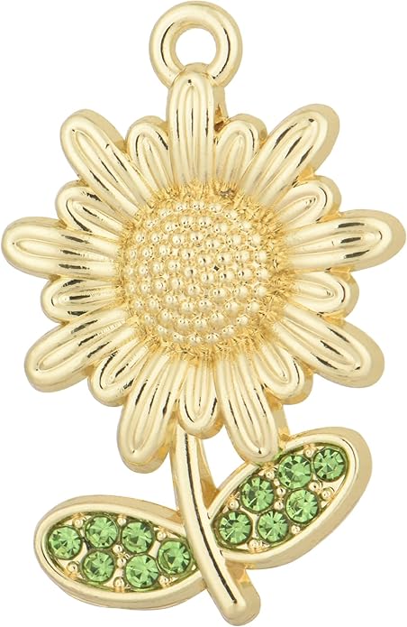 Pack of 20 Rhinestone Charms Gold Plated Pendants Pave Crystal Accessories for Necklace Bracelet Jewelry Making DIY Crafting