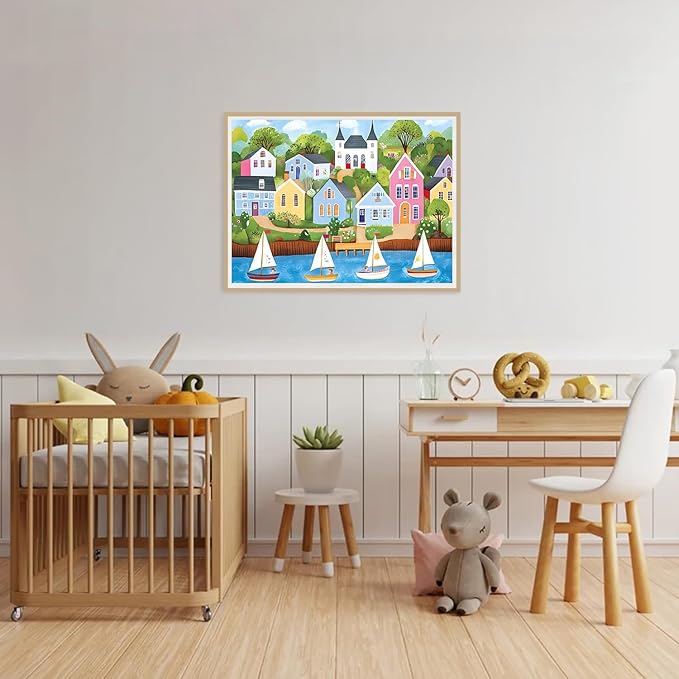 EIBEILI Adult Diamond Painting Set - Painted House Diamond Painting Set, 5D Diamond Painting, DIY Full Diamond Painting Gemstone Craft 11.8x15.7 inches
