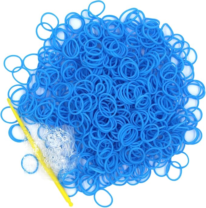 Salome Idea 3000Pcs Loom Rubber Bands Refill Kit, Includes 75 S-Clips & 5 Hooks, Premium Rubber Band Bracelet Making Supplies for Kids DIY Crafting Gift (Blue)