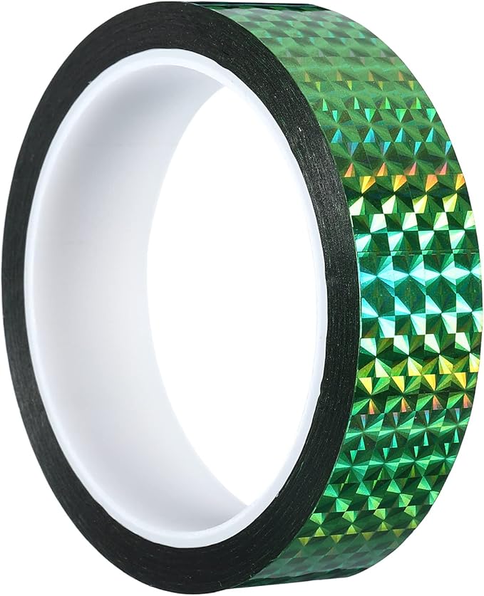 PATIKIL Prism Tape 1 Inch x 55 Yards, Holographic Metalized Reflective Adhesive for Detailing Accent Wall Decor Art, Green