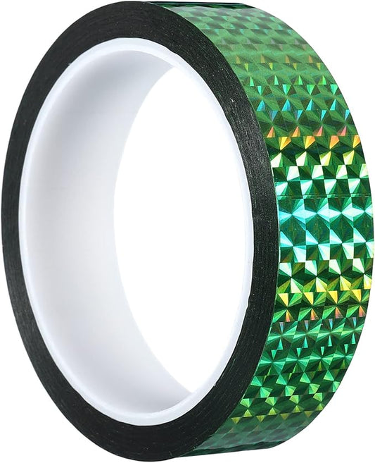 PATIKIL Prism Tape 1 Inch x 55 Yards, Holographic Metalized Reflective Adhesive for Detailing Accent Wall Decor Art, Green