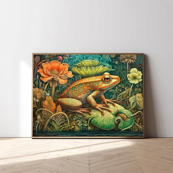 Frog Paint by Numbers for Adult,Frog Paint by Numbers Kit for Adults Beginners, DIY Acrylic Painting on Canvas for Home Wall Art Decor(16x20Inch