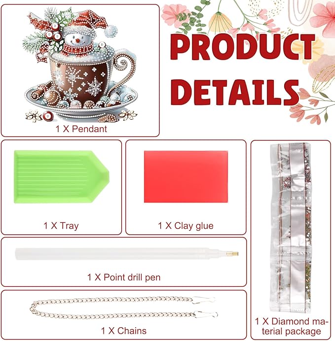 DOMROM Snowman Diamond Art Hanging Kits for Adult Beginner, Christmas Special Shaped Crystal Diamond Painting Snowman Pendant, DIY Diamond Art Suncatchers for Home Garden Wall Decor Gift