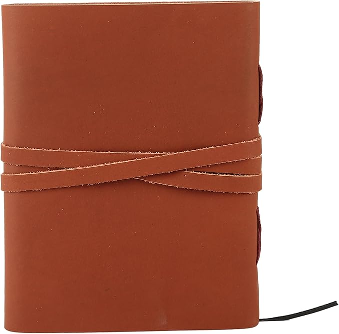 KomalC Handmade Leather Journal | Writing Notebook Diary | Bound Daily Notepad For Men & Women Unlined Paper Medium, Writing Pad for Artist, Sketch