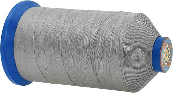 Mandala Crafts Size 277 840D T270 Bonded Nylon Thread - Gray 800 YDs Tex 270 Heavy Duty Sewing Threads for Leather, Jeans, Weaving, Outdoor Marine Upholstery