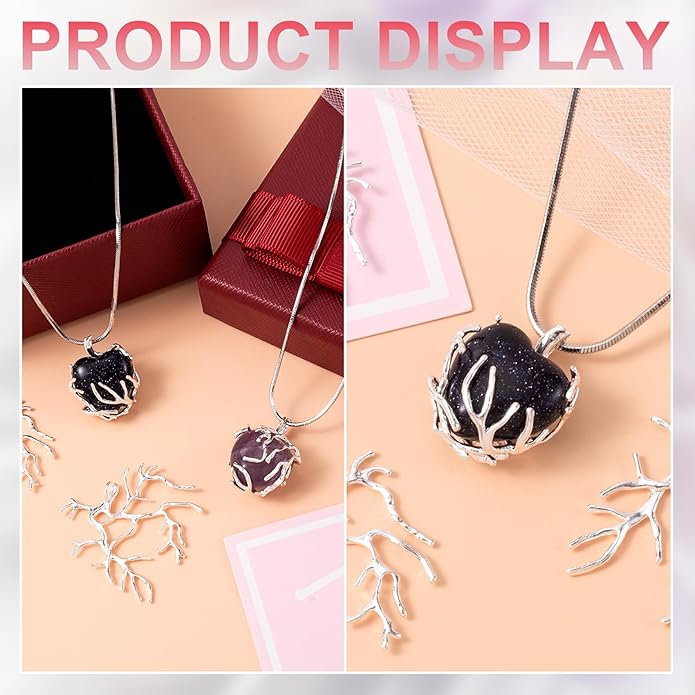 Branch Shape Blanks, Adjustable Claw Pendant Trays, Hypoallergenic Brass Branch Prong Pendant Bezels for Jewelry Making Bracelet Earrings Necklace DIY Crafts