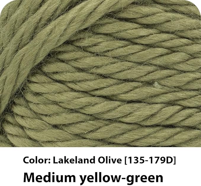 Lion Brand Yarn Hometown Yarn, Super-Bulky Yarn for Knitting, Crocheting, and Crafting, 3 Pack, Lakeland Olive