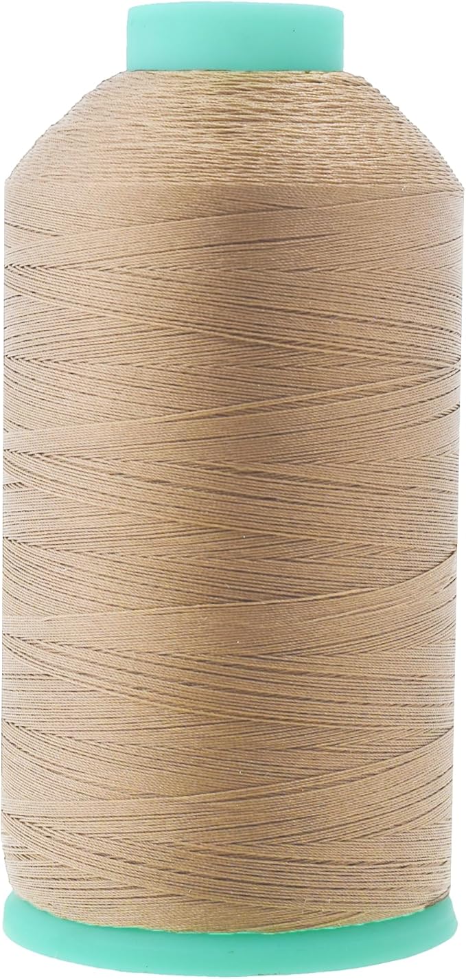 Mandala Crafts Size 46 210D T45 Bonded Nylon Thread - Natural 2843 YDs Tex 45 Heavy Duty Sewing Threads for Leather, Jeans, Weaving, Outdoor Marine Upholstery