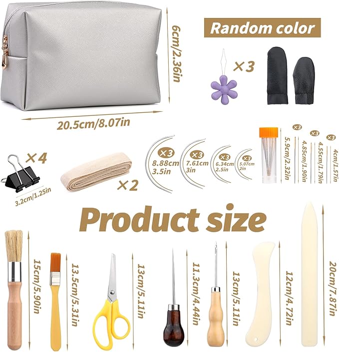 49 Pcs Book Binding Kits for Beginners Hand Bookbinding Tools Bookbinding Supplies with Paper Awl Binding Ribbon Brush and Steel Ruler for DIY Bookbinding Crafts