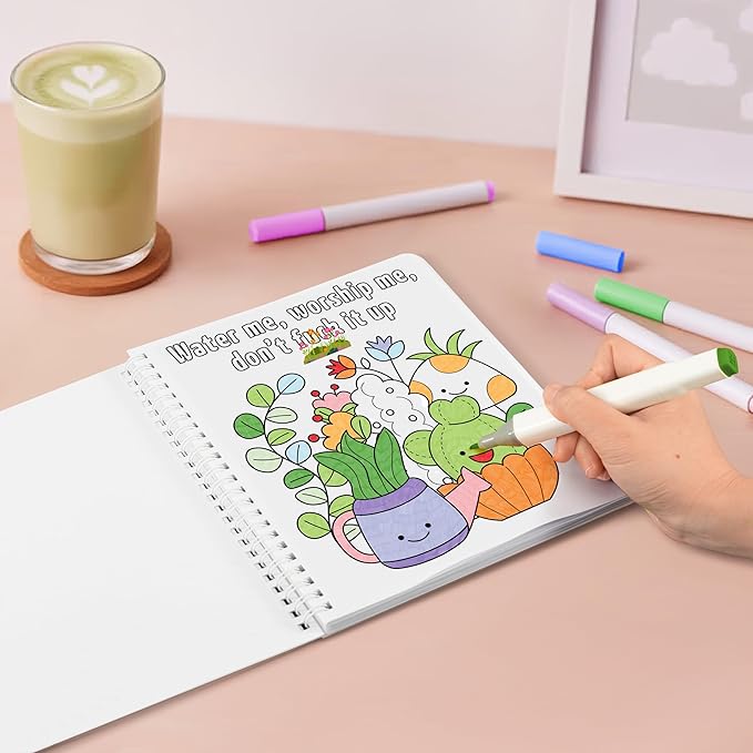 Beautiful Coloring Book Set of 2 for Adult Relaxation - Funny Coloring Books with Floral Designs for a lot of Laughs - The Perfect Stress-Relieving Gift for Women