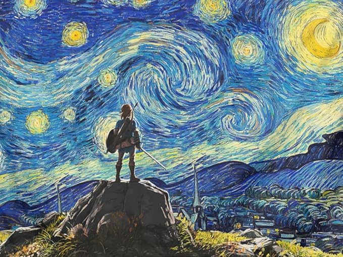 MBNTJHT DIY Anime Diamond Art Kits for Adults Beginners,Easy Starry Night Diamond Painting Kits for Adults,Cartoon Full Drill Gem Art Kits for Home Wall Decor 12X16 Inch.