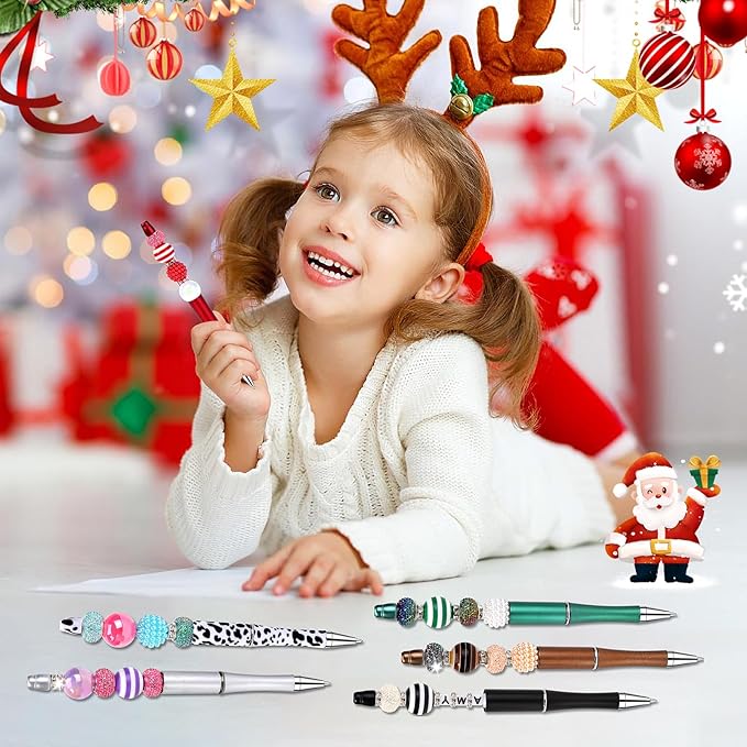 Zifengcer 192Pieces DIY Beaded Pens Kit - Beads beadable Supplies Bulk Diamond Art Pen,Beads for pens Making kit