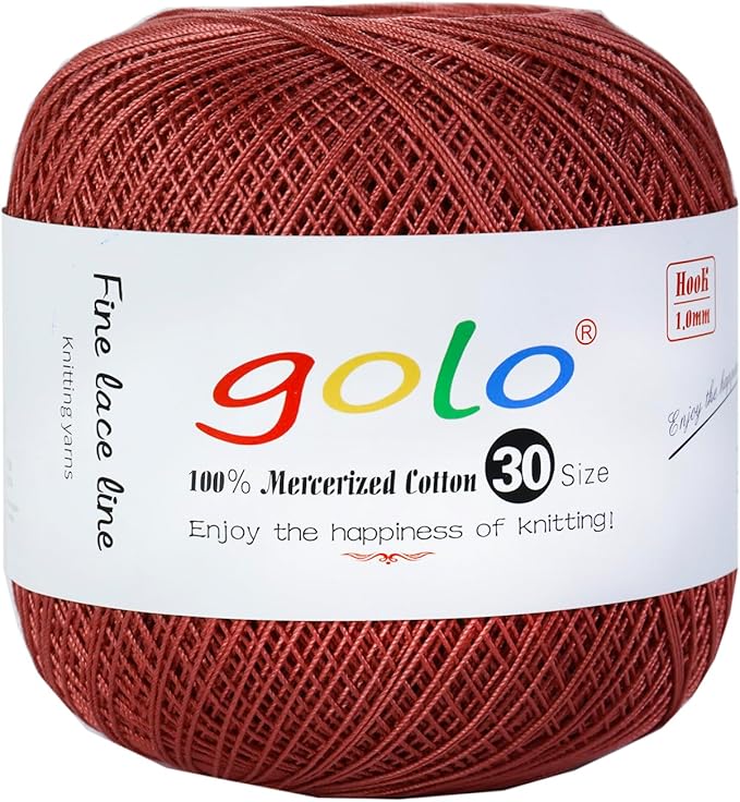 golo Crochet Thread Size 30 Yarn for Hand Kniting Yarn for Tatting Black Brown 239