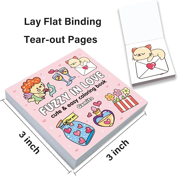 Mini Coloring Book for Adults, 2-Pack Travel Small Coloring Books, Pocket Size Adults Relaxation Coloring Books Stress Relief Adult Mini Coloring Book (Sweet Heart)