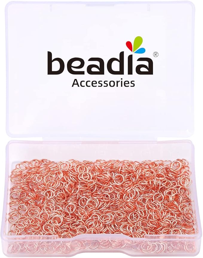 Rose Gold Plated Jump Rings Non Tarnish 4mm 900pcs for Jewelry Making Findings