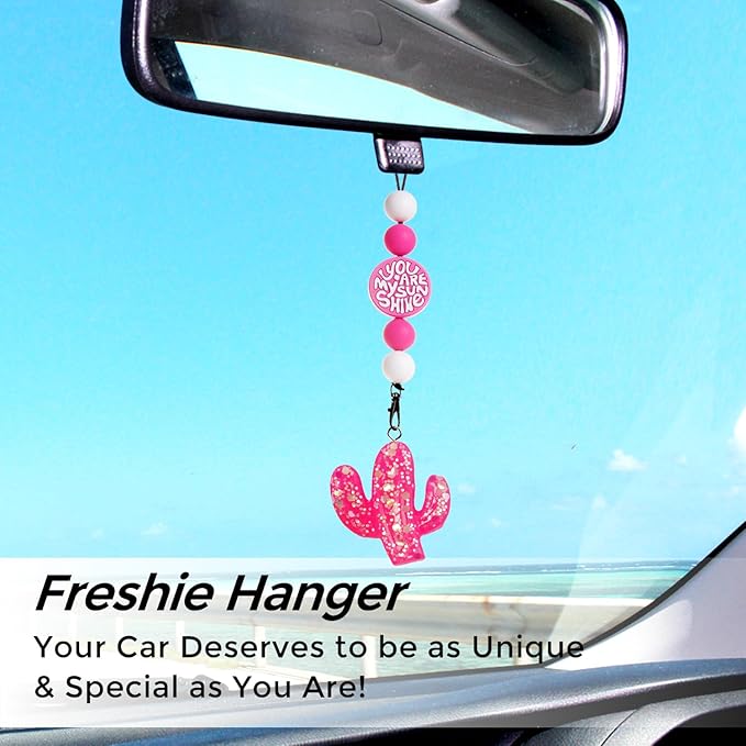 MUBYOK F03 Funny Quote Car Freshie Hangers Making Kit DIY Silicone Beads Hanging Charms Accessories Supplies