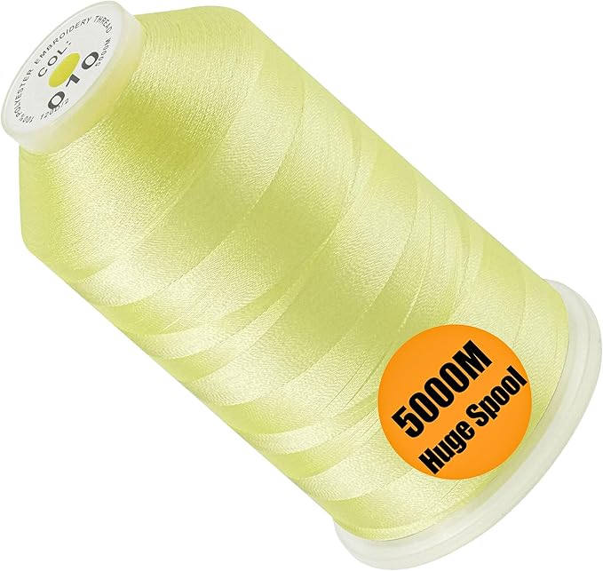 New brothread - Single Huge Spool 5000M Each Polyester Embroidery Machine Thread 40WT for Commercial and Domestic Machines - Cream Brown