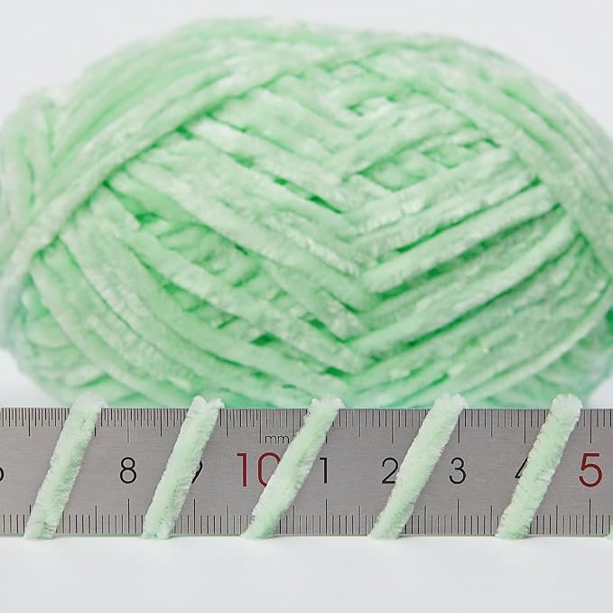 NICEEC 3 Skeins Soft Chenille Yarn Assorted Colors Blanket Yarn for Knitting Fancy Yarn for Crochet Weaving DIY Craft Total Length 3×85m (3×93yds, 3×50g)_Pink-Blue-Green