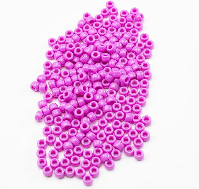 Gxueshan 1000 Pcs Acrylic Pony Beads 6x9mm Bulk for Bracelet Necklace Jewelry Making Earring Hair Braiding Kandi Beads