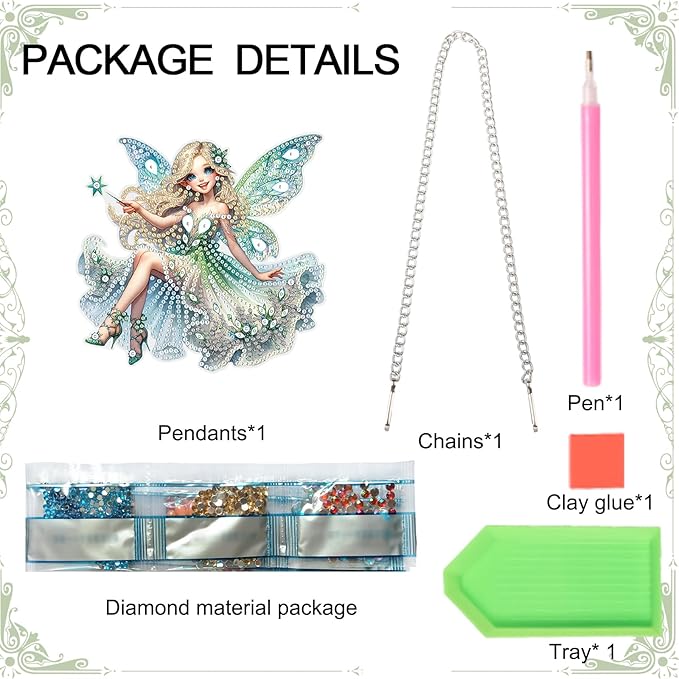 Tontut 5D DIY Diamond Art Painting Pendant Kit, Magic Angel Special-Shaped Hanging Crystal Window Pendant kit, Adult Gift Home Curtains, Yard Entrance Decoration