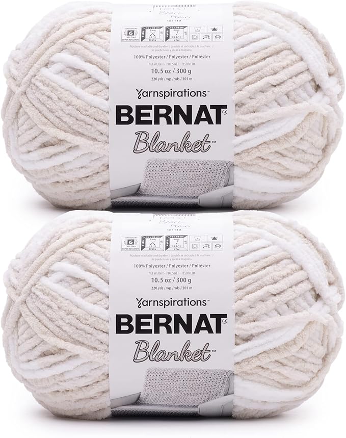 Bernat Blanket Beach Foam Yarn - 2 Pack of 300g/10.5oz - Polyester - 6 Super Bulky - 220 Yards - Knitting/Crochet